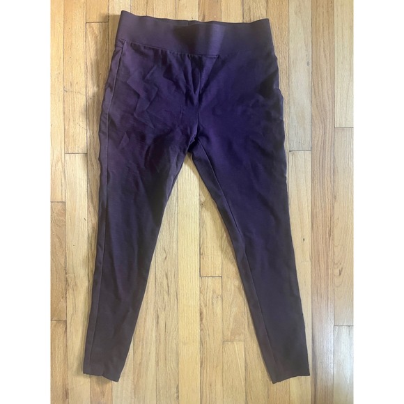 Matty M Pants - Matty M Burgundy High Rise Pull On Leggings Pants Womens Large Ponte Knit Slim